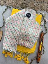 Yellow Handloom Cotton Saree With Embrodery Work Redy Made Blouse